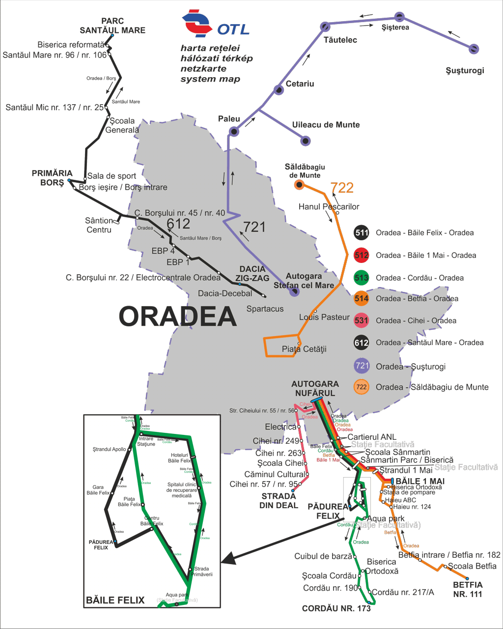 Metropolitan bus routes map