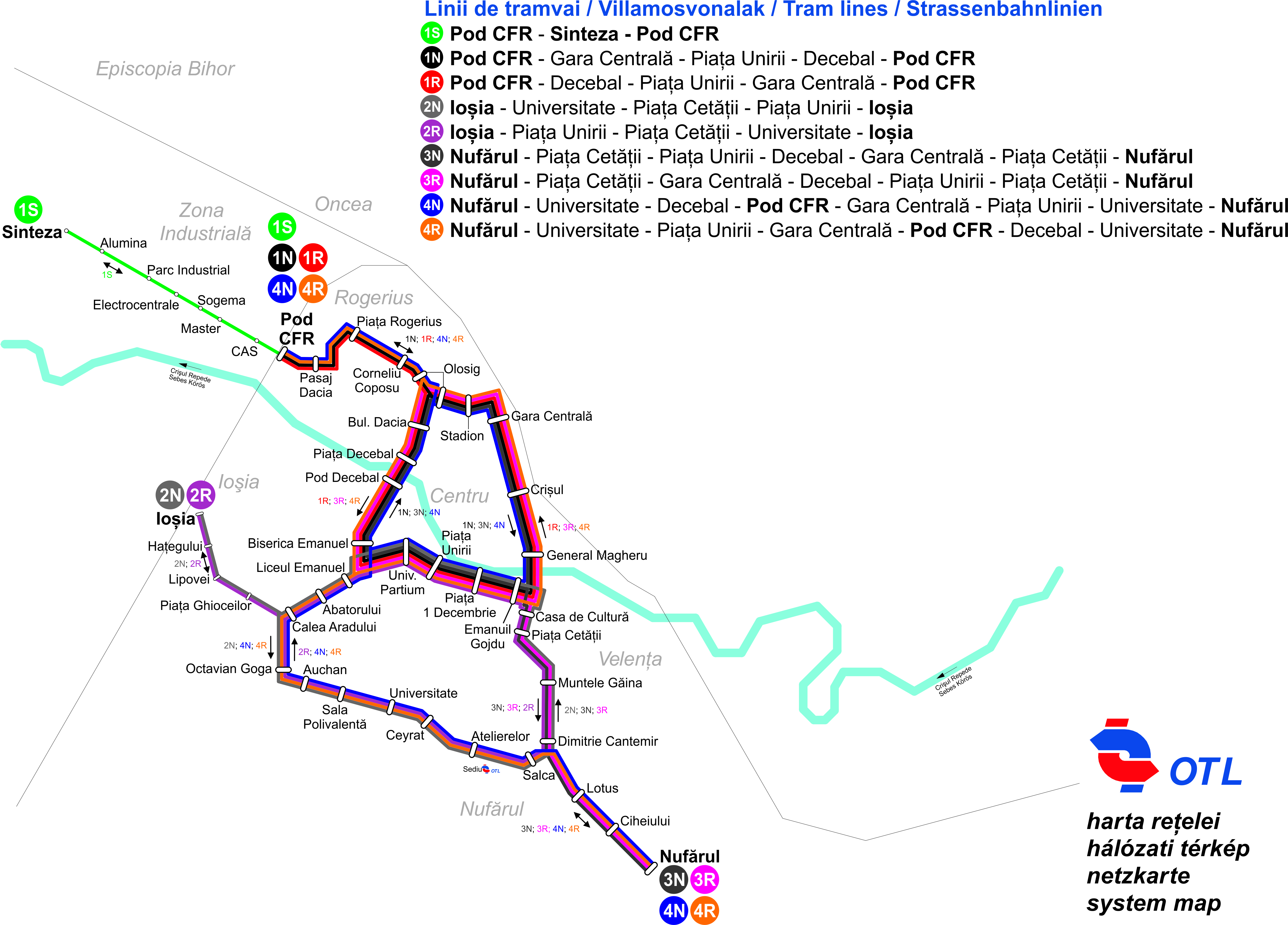 Trams map